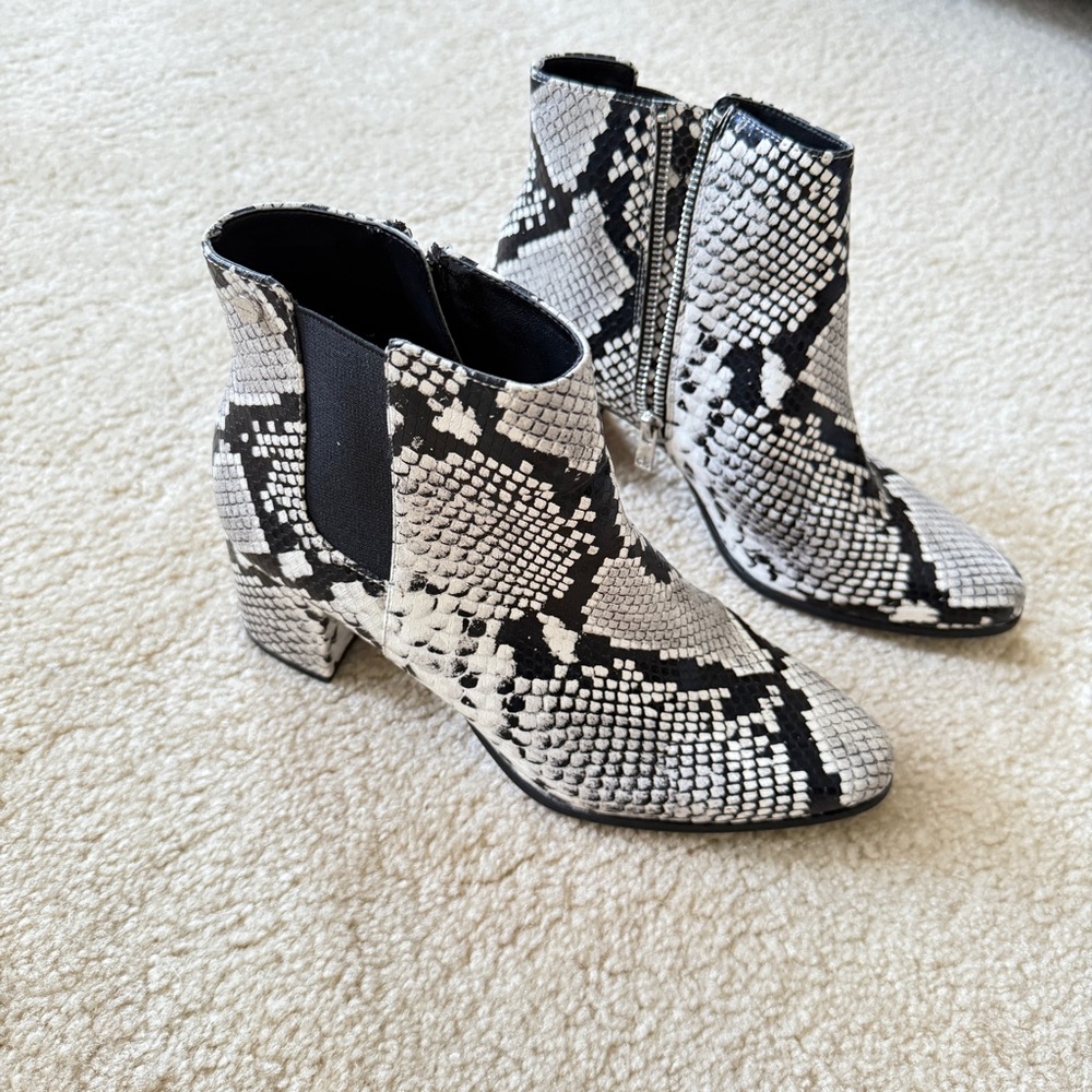 Calvin Klein Faux Snake SkinAnkle Booties
